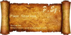 Paor Szorina névjegykártya